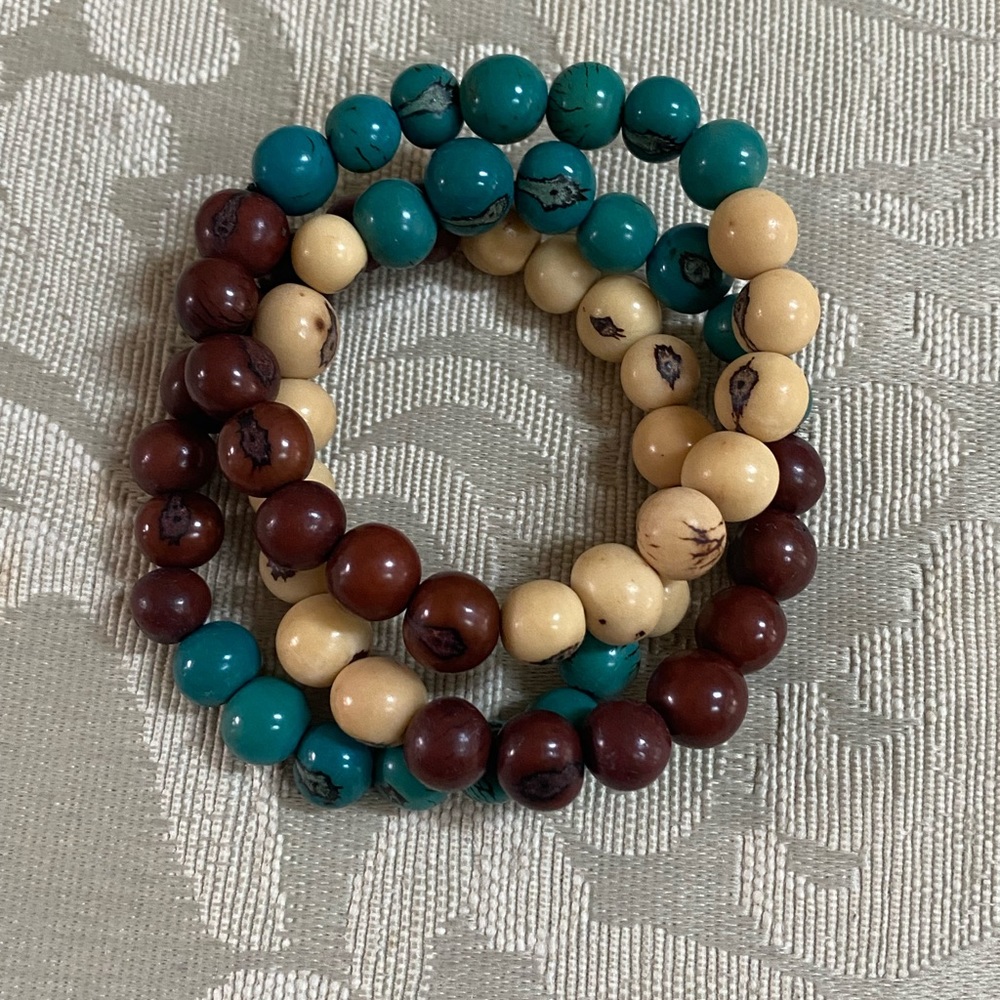 Tagua Bead Bracelet Set of 3